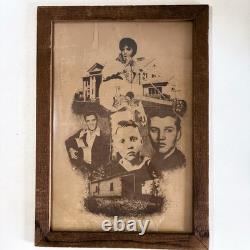Vintage Rare Elvis Presley Commemorative Art Print Montage Life Portrait