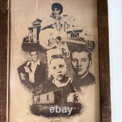 Vintage Rare Elvis Presley Commemorative Art Print Montage Life Portrait