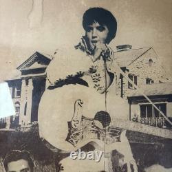 Vintage Rare Elvis Presley Commemorative Art Print Montage Life Portrait