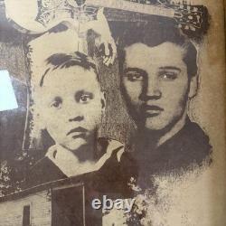 Vintage Rare Elvis Presley Commemorative Art Print Montage Life Portrait