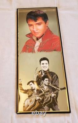 Vintage Rare Elvis Presley Mirror Picture Hanging Wall Art 8x20