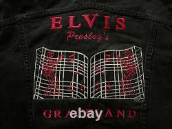 Vintage Rare LEE Elvis Presley Graceland Black Denim Jacket Sz M Memphis Epe Inc