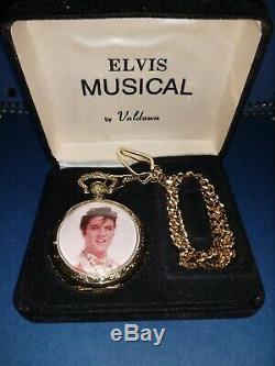 Vintage Valdawn Elvis Presley Musical Pocket Watch Love Me Tender with Box Rare