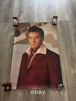 Vtg Elvis Presley art poster 1989 Jim Curtin 36 X 24 Rare Mint STW544 Red Suit