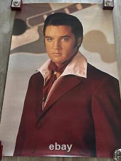 Vtg Elvis Presley art poster 1989 Jim Curtin 36 X 24 Rare Mint STW544 Red Suit
