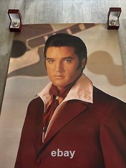 Vtg Elvis Presley art poster 1989 Jim Curtin 36 X 24 Rare Mint STW544 Red Suit