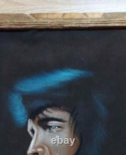 Vtg Lot Of 3 Crying Elvis Presley Velvet Painting 22.5 X 13.5 Signed Rare