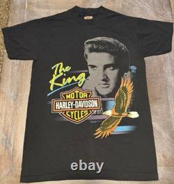 Vtg RARE Elvis Presley Harley Davidson THE KING Single Stitch T Shirt Medium M