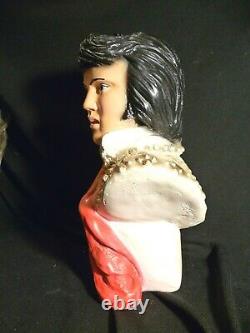 Vtg Spectacular Elvis Presley Chalkware Bust Artist signed Mint Condition RARE