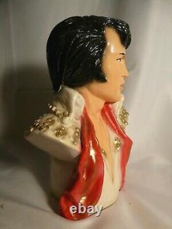 Vtg Spectacular Elvis Presley Chalkware Bust Artist signed Mint Condition RARE