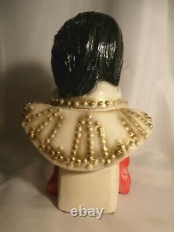 Vtg Spectacular Elvis Presley Chalkware Bust Artist signed Mint Condition RARE